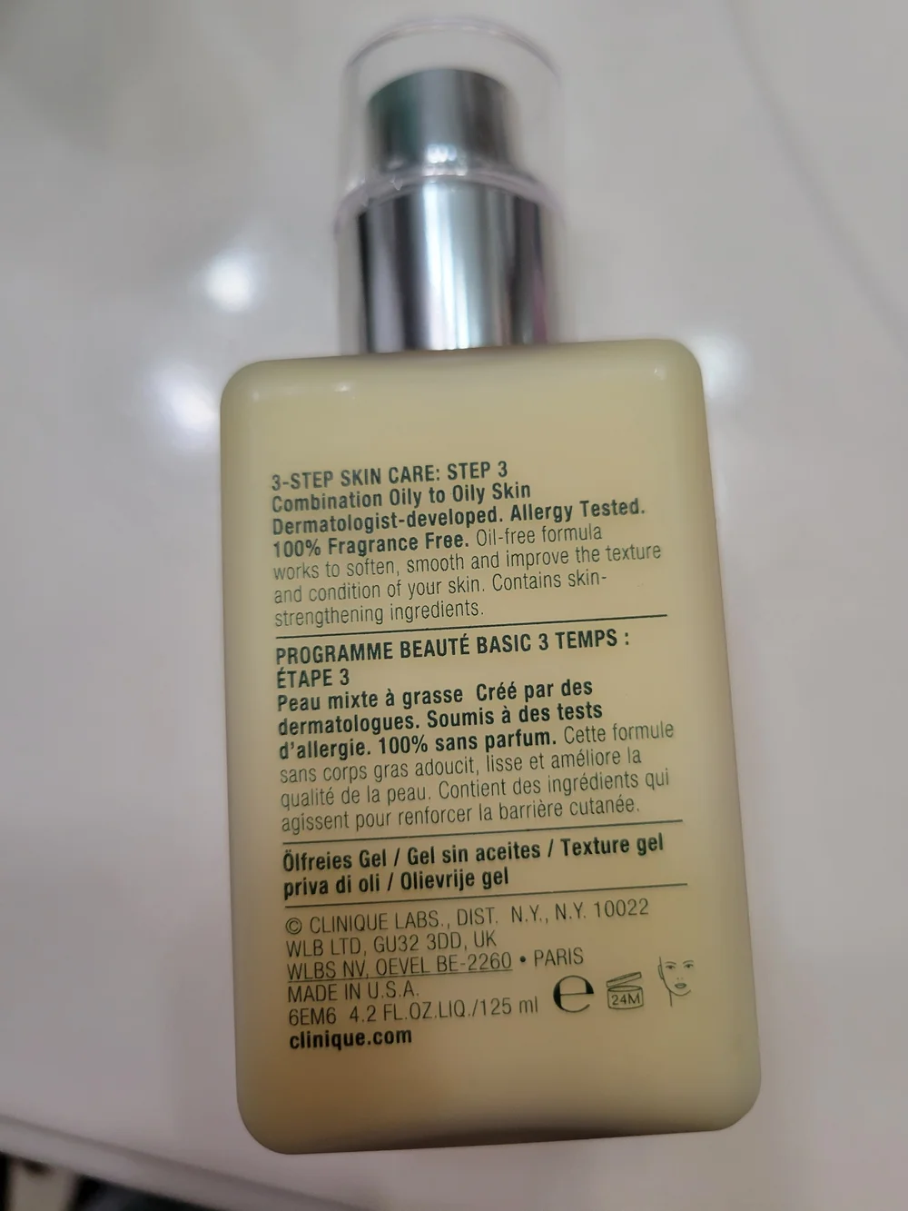 Clinique moisturizing gel